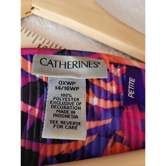 Cahterines Top Womens Size 14/16w Petite Pink Embellished Short Sleeve - Picture 7 of 7